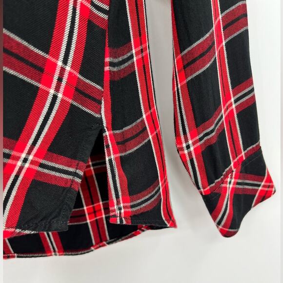 NWOT Sanctuary Boyfriend For Life After Hours Plaid Flannel Button Down Shirt XS - Picture 14 of 15